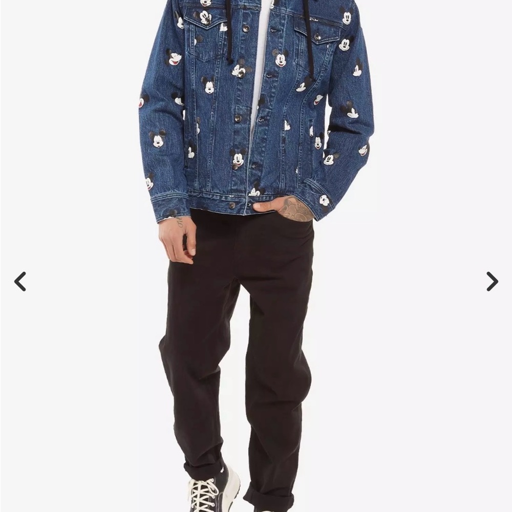 Disney Blue Denim Jacket with Black Hood